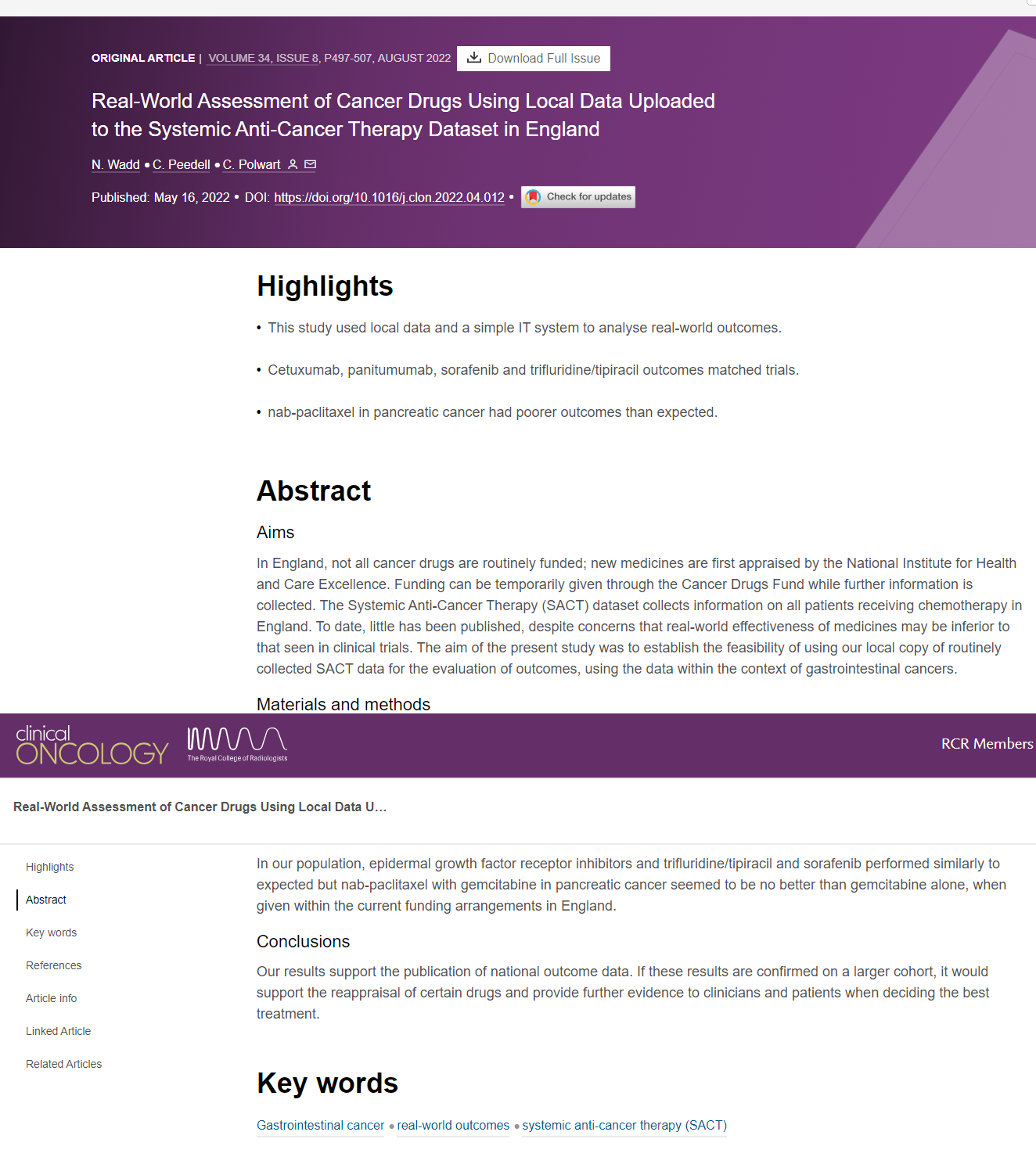 Real World Outcomes Paper